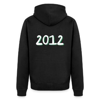 2012 Birthday - Unisex Premium Organic Zip Hoodie - black - Back - Nico (187cm)
