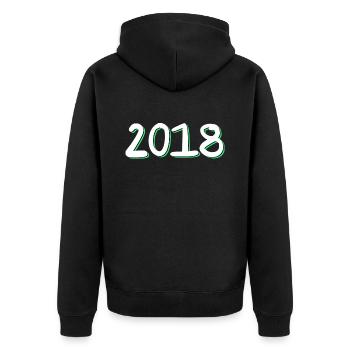 Anniversaire 2018 - Veste à capuche bio Premium Unisexe - noir - Dos - Nico (187cm)