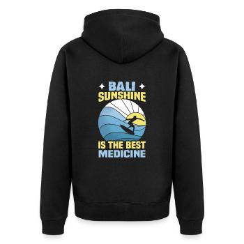 Bali Indonesien Strandurlaub am Meer - Unisex Premium Bio Zip Hoodie - Schwarz - Hinten - Nico (187cm)
