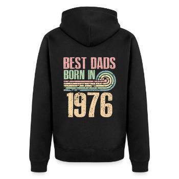 The best fathers were born in 1976, 47 years old, - Unisex Premium Organic Zip Hoodie - black - Back - Nico (187cm)