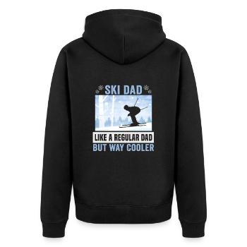 Ski dad like a regular dad but way cooler Ski - Unisex Premium Bio Zip Hoodie - Schwarz - Hinten - Nico (187cm)