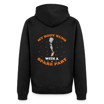 Artificial Leg Design for Prosthetic Leg - Unisex Premium Organic Zip Hoodie - black - Back - Nico (187cm)