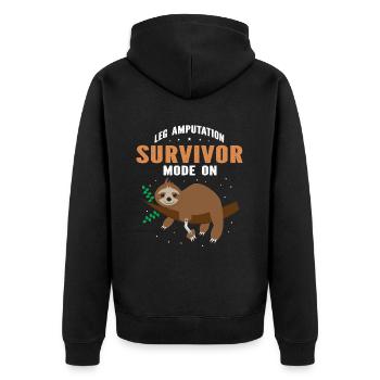 Künstliche Gliedmaßen Design für Beinprothese - Unisex Premium Bio Zip Hoodie - Schwarz - Hinten - Nico (187cm)
