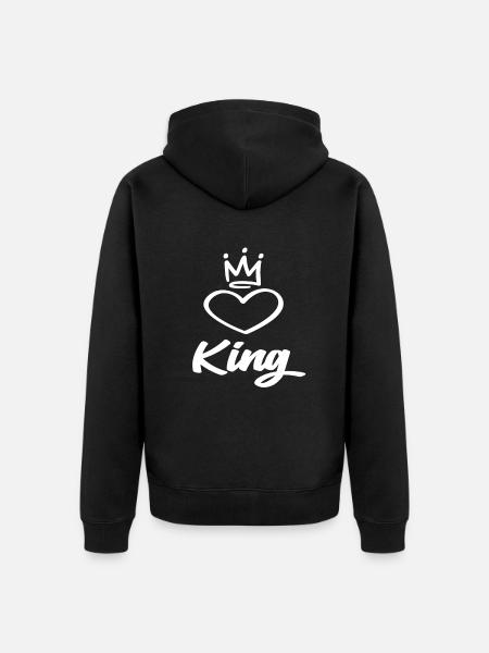 King - Unisex Premium Organic Zip Hoodie - black