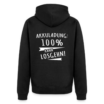 Motivation Positive Energie Motivationssprüche - Unisex Premium Bio Zip Hoodie - Schwarz - Hinten - Nico (187cm)