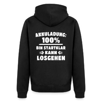 Motivation Positive Energie Motivationssprüche - Unisex Premium Bio Zip Hoodie - Schwarz - Hinten - Nico (187cm)