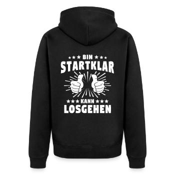 Motivation Positive Energie Motivationssprüche - Unisex Premium Bio Zip Hoodie - Schwarz - Hinten - Nico (187cm)