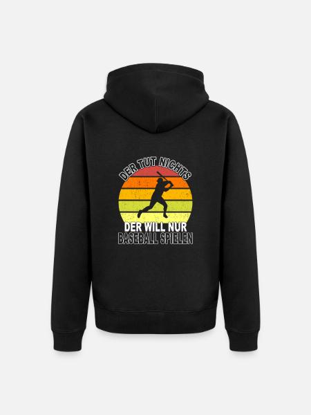 Baseball Spruch - Unisex Premium Bio Zip Hoodie - Schwarz