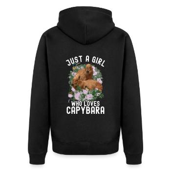 Capybara Animal Rongeur Capibara - Veste à capuche bio Premium Unisexe - noir - Dos - Nico (187cm)