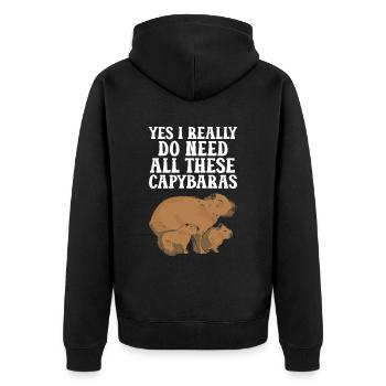 Capybara Animal Rongeur Capibara - Veste à capuche bio Premium Unisexe - noir - Dos - Nico (187cm)