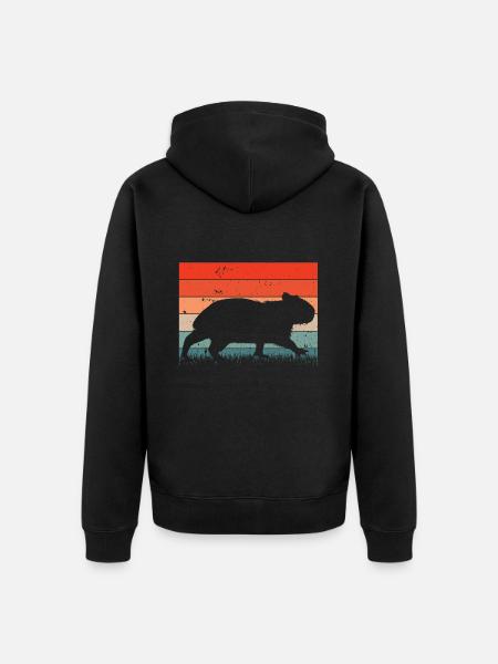 Capybara Animal Rodent Capibara - Unisex Premium Organic Zip Hoodie - black