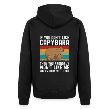 Capybara Animal Rongeur Capibara - Veste à capuche bio Premium Unisexe - noir - Dos - Nico (187cm)