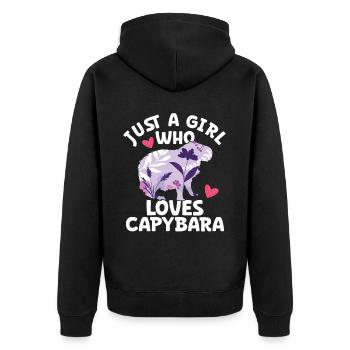 Capybara Animal Rongeur Capibara - Veste à capuche bio Premium Unisexe - noir - Dos - Nico (187cm)