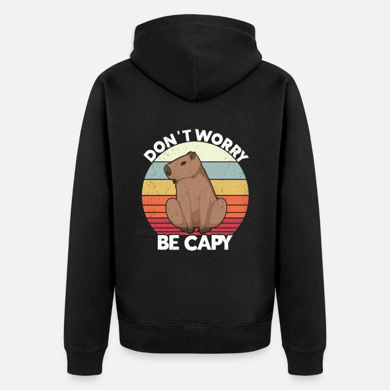 Capybara Animal Rongeur Capibara - Veste à capuche bio Premium Unisexe - noir