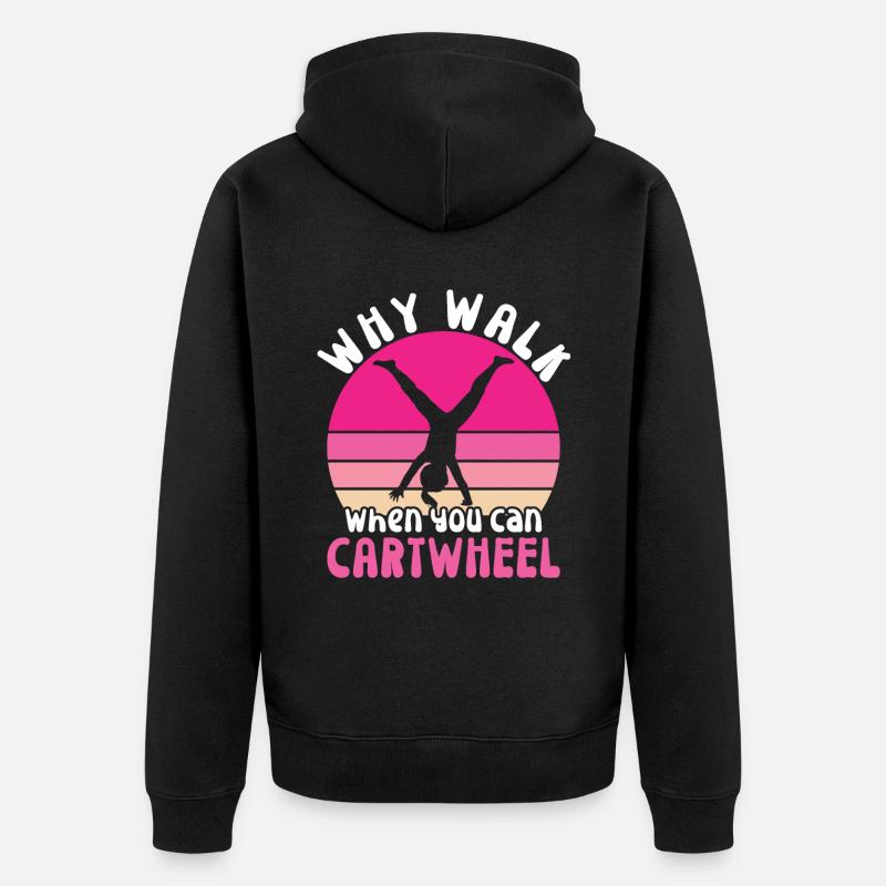 Roue de chariot -gymnaste tombe - Veste à capuche bio Premium Unisexe - noir