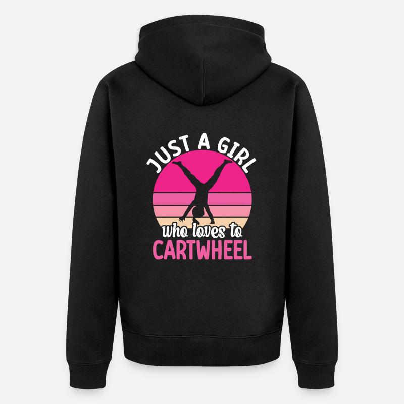 Roue de chariot -gymnaste tombe - Veste à capuche bio Premium Unisexe - noir