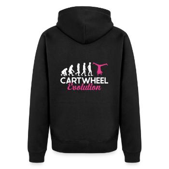Wagenrad -Gymnast Stürzen - Unisex Premium Bio Zip Hoodie - Schwarz - Hinten - Nico (187cm)