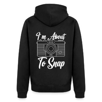Ich bin dabei, Fotografie Kamera-Fotograf zu machen - Unisex Premium Bio Zip Hoodie - Schwarz - Hinten - Nico (187cm)