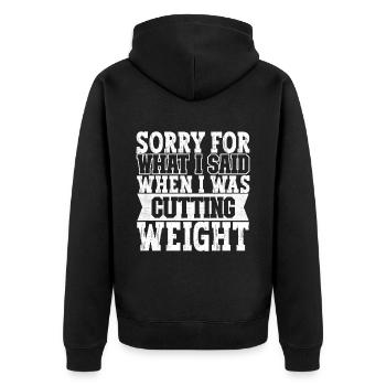Wrestling Ringen Ringer - Unisex Premium Bio Zip Hoodie - Schwarz - Hinten - Nico (187cm)
