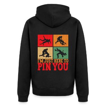 Wrestling Wrestling Wrestlers - Unisex Premium Organic Zip Hoodie - black - Back - Nico (187cm)