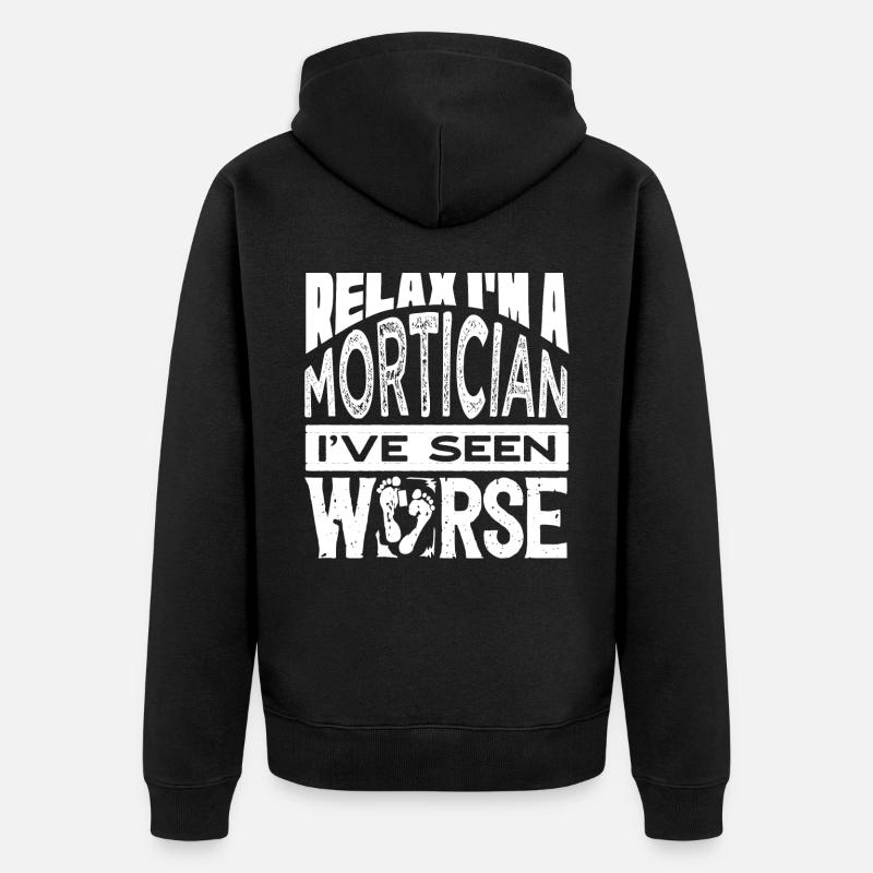 Leichenhalter, Undertaker, Bestattungsunternehmen - Unisex Premium Bio Zip Hoodie - Schwarz