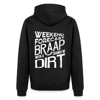 Motocross-Biker - Unisex Premium Bio Zip Hoodie - Schwarz - Hinten - Nico (187cm)