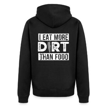 Motocross-Biker - Unisex Premium Bio Zip Hoodie - Schwarz - Hinten - Nico (187cm)