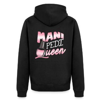 Nagelentechniker, Nagelservice, Nägel, Nagelstalon - Unisex Premium Bio Zip Hoodie - Schwarz - Hinten - Nico (187cm)