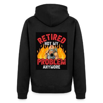 Im Ruhestand Nicht Mehr Mein Problem Rentner Rente - Unisex Premium Bio Zip Hoodie - Schwarz - Hinten - Nico (187cm)
