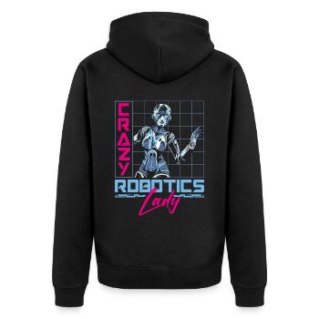 Robot Robotics Engineer Female - Unisex Premium Organic Zip Hoodie - black - Back - Nico (187cm)