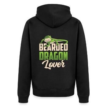 Bearded Bearded Bearded Dragon Animal - Unisex Premium Organic Zip Hoodie - black - Back - Nico (187cm)