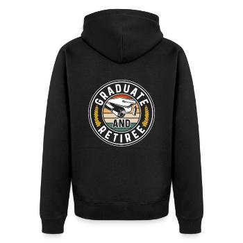 Graduates and pensioners graduated graduation ceremony - Unisex Premium Organic Zip Hoodie - black - Back - Nico (187cm)