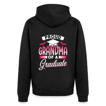 Stolze Großmutter Eines Absolventen Absolvent - Unisex Premium Bio Zip Hoodie - Schwarz - Hinten - Nico (187cm)