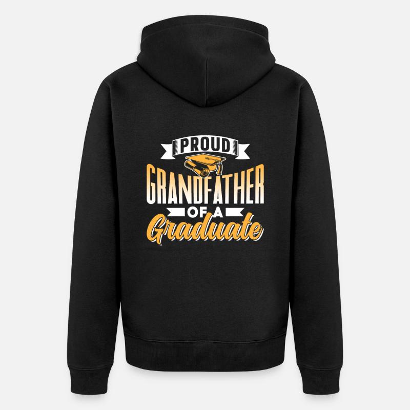 Stolzer Großvater Eines Absolventen Absolvent - Unisex Premium Bio Zip Hoodie - Schwarz