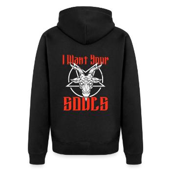 Satan Belzébuth Diable Gothique Pentagramme Mystique - Veste à capuche bio Premium Unisexe - noir - Dos - Nico (187cm)