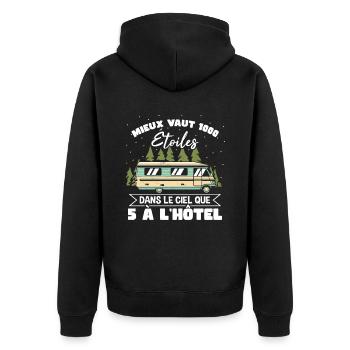 Camping Car Dicton Camping - Veste à capuche bio Premium Unisexe - noir - Dos - Nico (187cm)