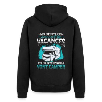 Les Professionnels Vont Camper - Veste à capuche bio Premium Unisexe - noir - Dos - Nico (187cm)