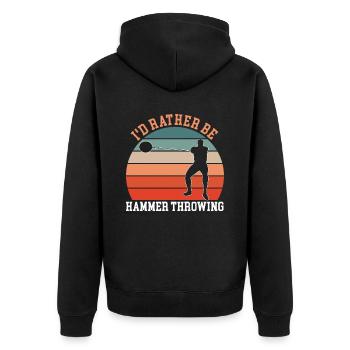 Hammer Throwing Hammerwerfen - Unisex Premium Organic Zip Hoodie - black - Back - Nico (187cm)