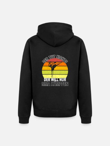 MMA Spruch - Unisex Premium Bio Zip Hoodie - Schwarz