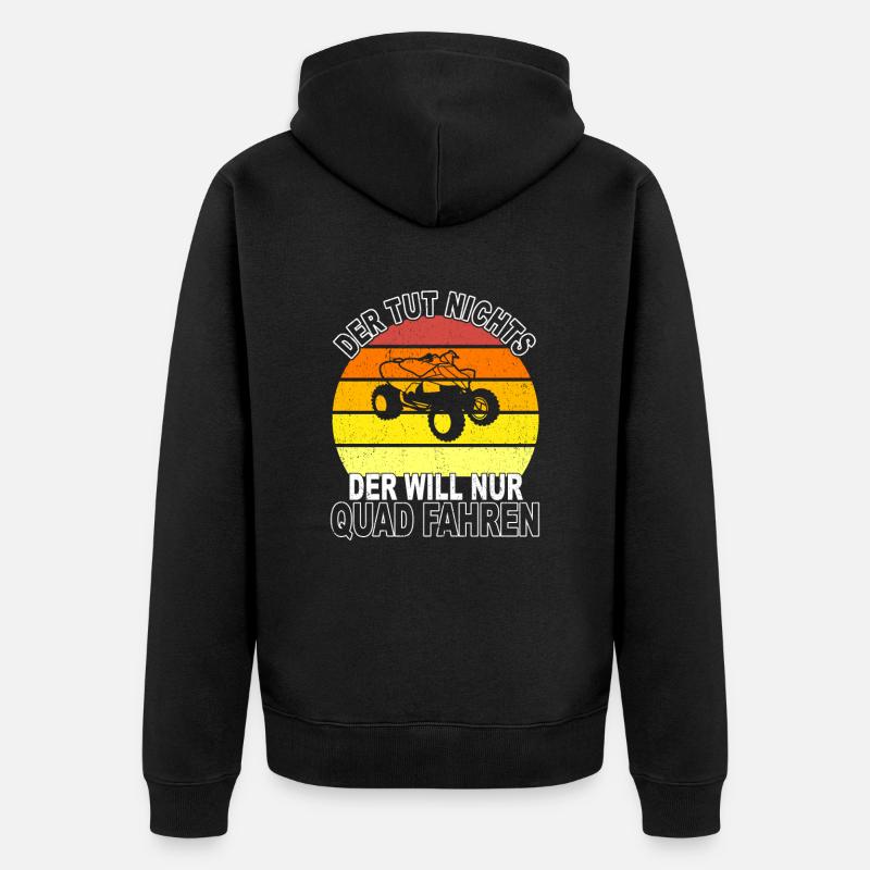 Quad Spruch - Unisex Premium Bio Zip Hoodie - Schwarz