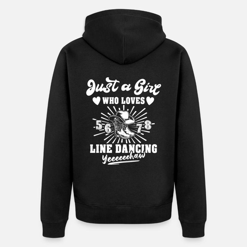 Line Dancing Line Dance - Unisex Premium Bio Zip Hoodie - Schwarz