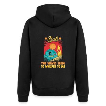 Bali Indonesien Strandurlaub am Meer - Unisex Premium Bio Zip Hoodie - Schwarz - Hinten - Nico (187cm)