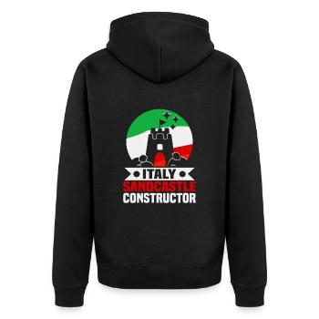 Italien Strandurlaub am Meer Design Strandmotiv - Unisex Premium Bio Zip Hoodie - Schwarz - Hinten - Nico (187cm)