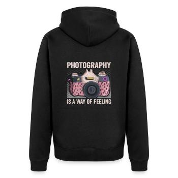 La photographie est une façon de ressentir le photographe - Veste à capuche bio Premium Unisexe - noir - Dos - Nico (187cm)