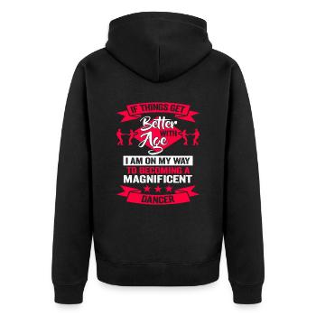 Dancing Dancer Birthday Choreographer Dance School - Unisex Premium Organic Zip Hoodie - black - Back - Nico (187cm)