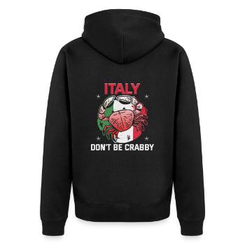 Italien Strandurlaub am Meer Design Strandmotiv - Unisex Premium Bio Zip Hoodie - Schwarz - Hinten - Nico (187cm)