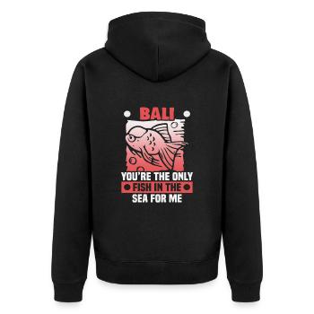 Bali Indonesien Strandurlaub am Meer - Unisex Premium Bio Zip Hoodie - Schwarz - Hinten - Nico (187cm)