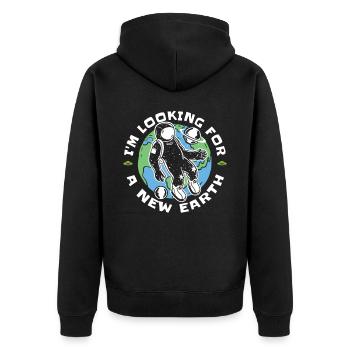Space Space Earth Space Colonization - Unisex Premium Organic Zip Hoodie - black - Back - Nico (187cm)