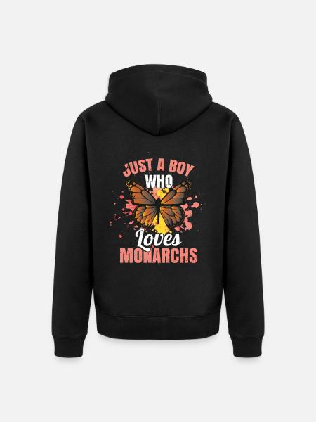 Kinder Monarchfalter - Unisex Premium Bio Zip Hoodie - Schwarz