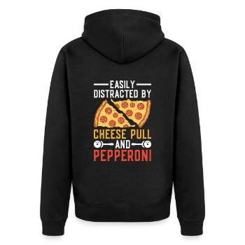 Pizza Pizzabäcker Pepperoni Pizza - Unisex Premium Organic Zip Hoodie - black - Back - Nico (187cm)